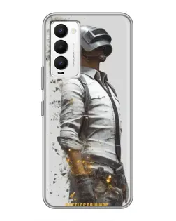 Чехол для TECNO Camon 18 / Camon 18P с картинкой «PUBG — боец в пыли»
