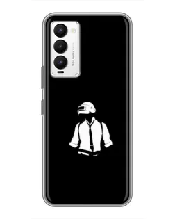 Чехол для TECNO Camon 18 / Camon 18P с картинкой «PUBG — белый шлем»