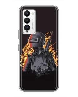 Чехол для TECNO Camon 18 / Camon 18P с картинкой «PUBG — огненный силуэт»