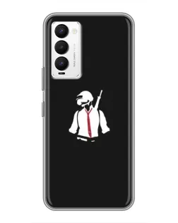 Чехол для TECNO Camon 18 / Camon 18P с картинкой «PUBG — силуэт воина»