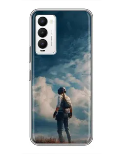 Чехол для TECNO Camon 18 / Camon 18P с картинкой «Герой PUBG на скале»