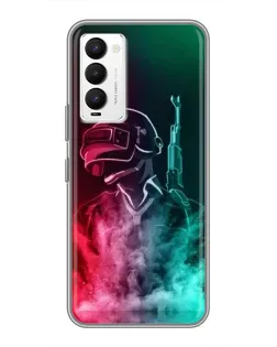 Чехол для TECNO Camon 18 / Camon 18P с картинкой «PUBG — огненный воин»