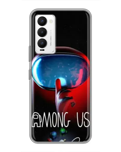 Чехол для TECNO Camon 18 / Camon 18P с картинкой «Красный импостер — макро»