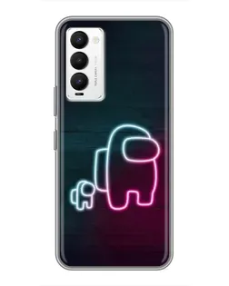 Чехол для TECNO Camon 18 / Camon 18P с картинкой «Among Us неон-арт»