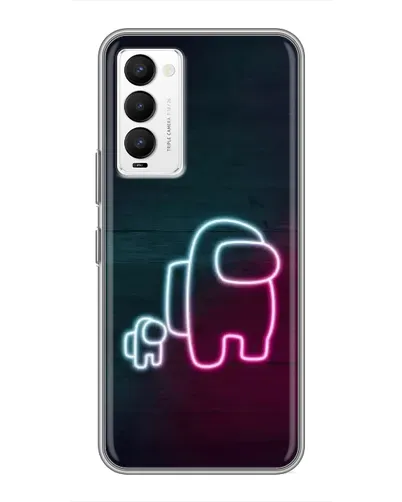 Чехол для TECNO Camon 18 / Camon 18P с картинкой «Among Us неон-арт»