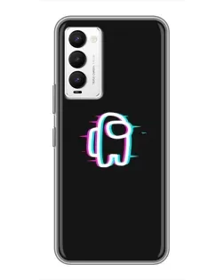 Чехол для TECNO Camon 18 / Camon 18P с картинкой «Among Us неон»