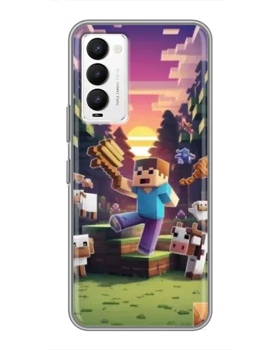Чехол для TECNO Camon 18 / Camon 18P с картинкой «Стив на ферме» Чехол для TECNO Camon 18 / Camon 18P с картинкой «Стив на ферме»