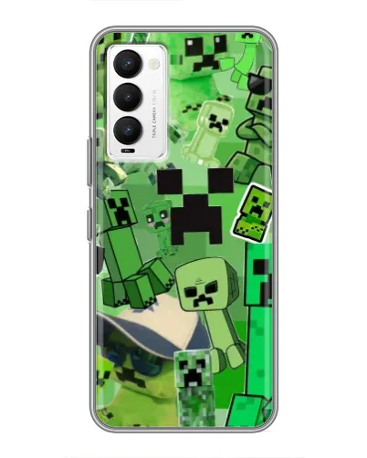 Чехол для TECNO Camon 18 / Camon 18P с картинкой «Криперы Minecraft» Чехол для TECNO Camon 18 / Camon 18P с картинкой «Криперы Minecraft»