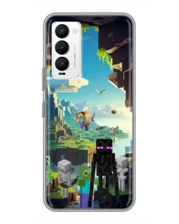 Чехол для TECNO Camon 18 / Camon 18P с картинкой «Эндермен в лесу»
