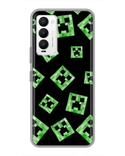 Чехол для TECNO Camon 18 / Camon 18P с картинкой «Паттерн с криперами» Чехол для TECNO Camon 18 / Camon 18P с картинкой «Паттерн с криперами»