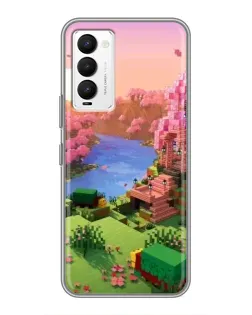 Чехол для TECNO Camon 18 / Camon 18P с картинкой «Розовое дерево Minecraft»