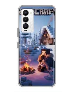 Чехол для TECNO Camon 18 / Camon 18P с картинкой «Зимний Minecraft»