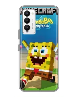 Чохол для TECNO Camon 18 / Camon 18P з картинкою «Губка Боб Minecraft»