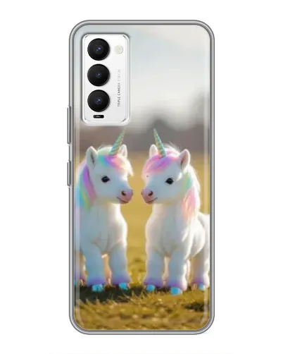 Чехол для TECNO Camon 18 / Camon 18P с картинкой «Пара единорогов» Чехол для TECNO Camon 18 / Camon 18P с картинкой «Пара единорогов»
