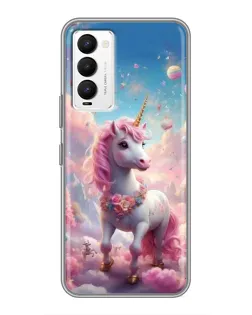Чехол для TECNO Camon 18 / Camon 18P с картинкой «Единорог среди облаков»