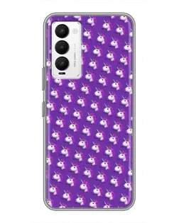 Чехол для TECNO Camon 18 / Camon 18P с картинкой «Единороги на фиолетовом»