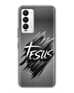 Чехол для TECNO Camon 18 / Camon 18P с картинкой «Надпись Jesus Graffiti»