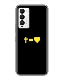Чехол для TECNO Camon 18 / Camon 18P с картинкой «Сердце и Крест»