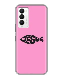 Чехол для TECNO Camon 18 / Camon 18P с картинкой «Розовый символ  Jesus»