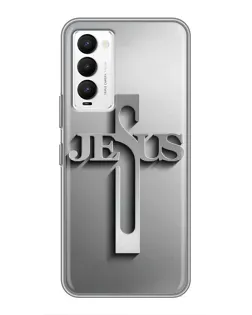 Чохол для TECNO Camon 18 / Camon 18P з картинкою «Металевий хрест Jesus»