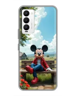 Чехол для TECNO Camon 18 / Camon 18P с картинкой «Микки на скамейке»