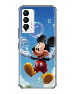 Чехол для TECNO Camon 18 / Camon 18P с картинкой «Mickey и мыльные пузыри»
