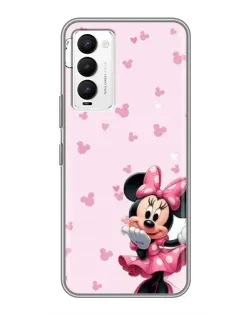 Чехол для TECNO Camon 18 / Camon 18P с картинкой «Минни Маус и сердечки»