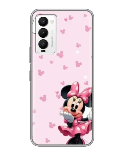 Чехол для TECNO Camon 18 / Camon 18P с картинкой «Минни Маус и сердечки»