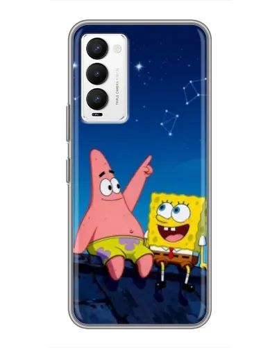 Чехол для TECNO Camon 18 / Camon 18P с картинкой «Губка Боб и Патрик ночью» Чехол для TECNO Camon 18 / Camon 18P с картинкой «Губка Боб и Патрик ночью»