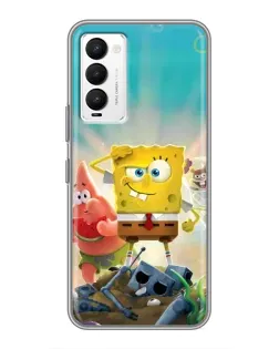 Чехол для TECNO Camon 18 / Camon 18P с картинкой «Спанч Боб победитель»