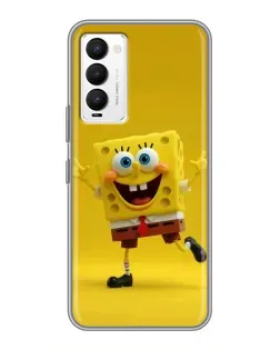 Чехол для TECNO Camon 18 / Camon 18P с картинкой «Позитивный Губка Боб»