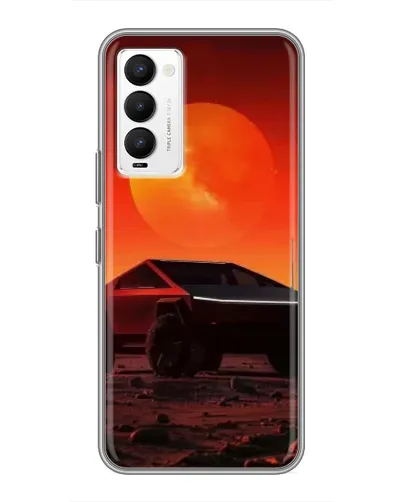 Чехол для TECNO Camon 18 / Camon 18P с картинкой «Cybertruck на Марсе»