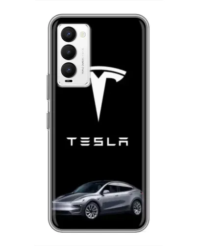 Чехол для TECNO Camon 18 / Camon 18P с картинкой «Tesla Model Y»