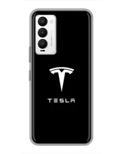 Чехол для TECNO Camon 18 / Camon 18P с картинкой «Tesla White Logo»