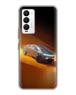 Чехол для TECNO Camon 18 / Camon 18P с картинкой «Cybertruck в пустыне»