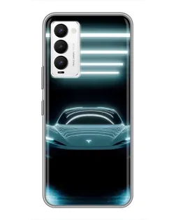 Чехол для TECNO Camon 18 / Camon 18P с картинкой «Tesla в неоне»