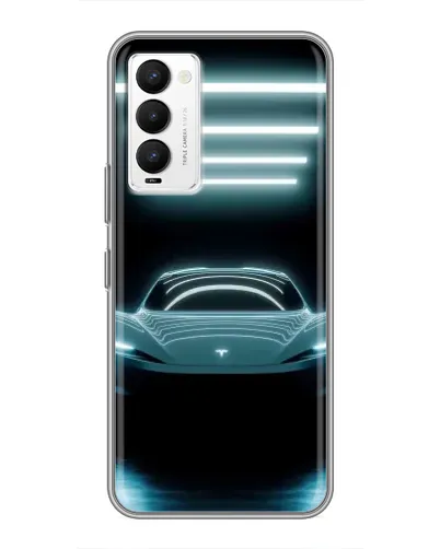 Чехол для TECNO Camon 18 / Camon 18P с картинкой «Tesla в неоне»