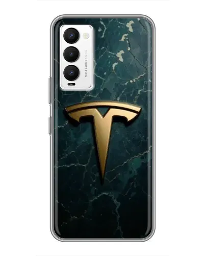 Чехол для TECNO Camon 18 / Camon 18P с картинкой «Мраморная Tesla Gold»