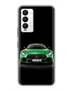 Чехол для TECNO Camon 18 / Camon 18P с картинкой «Mercedes — неоновый лого»