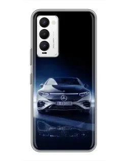Чехол для TECNO Camon 18 / Camon 18P с картинкой «Ночной Mercedes EQ»
