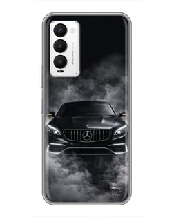 Чехол для TECNO Camon 18 / Camon 18P с картинкой «Mercedes в дыму»