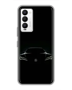 Чехол для TECNO Camon 18 / Camon 18P с картинкой «Mercedes — силуэт авто»