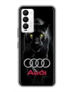 Чехол для TECNO Camon 18 / Camon 18P с картинкой «Пантера и Audi»