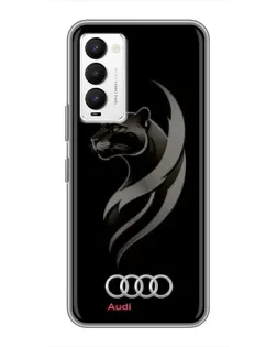 Чехол для TECNO Camon 18 / Camon 18P с картинкой «Графика — пантера и Audi»