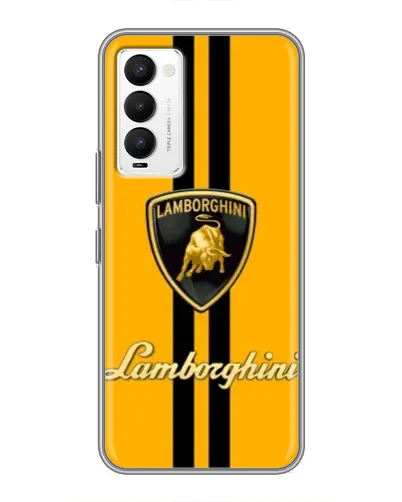Чехол для TECNO Camon 18 / Camon 18P с картинкой «Lamborghini Stripe желтый»