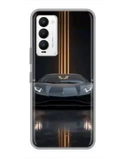 Чехол для TECNO Camon 18 / Camon 18P с картинкой «Lamborghini золотые линии» Чехол для TECNO Camon 18 / Camon 18P с картинкой «Lamborghini золотые линии»