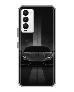 Чехол для TECNO Camon 18 / Camon 18P с картинкой «Lamborghini симметрия дорог»