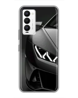 Чехол для TECNO Camon 18 / Camon 18P с картинкой «Lamborghini фары детализация»