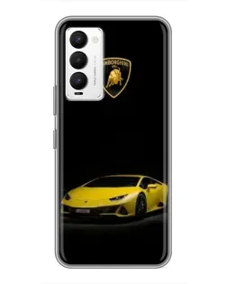 Чехол для TECNO Camon 18 / Camon 18P с картинкой «Lamborghini желтый акцент»