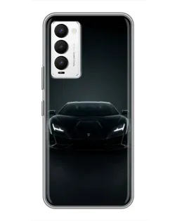 Чехол для TECNO Camon 18 / Camon 18P с картинкой «Черный Lamborghini Aventador»